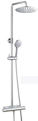 Rundes Doppel-Duschkopf Wandmontiertes Chrom-Edelstahl-Badezimmer Badezimmer Thermostatisches Regendusch-Set