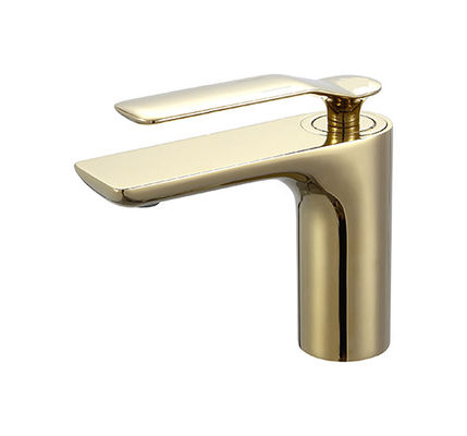 Gold gebürstete Messing Mischer Wasserhahn Badezimmer Single Hebel Kaltes und Heißes Wasser OEM