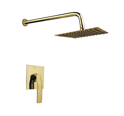 Einmaliger Hebel versteckt in der Wand Bad oder Dusche Mischer gebürstet goldenes Bad Messing Wasserhahn kalte und heiße Headshower OEM