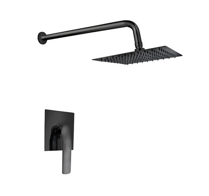 Einmaliger Hebel versteckt in der Wand Bad oder Dusche Mischer matt schwarz Badezimmer Messing Wasserhahn kalte und heiße Headshower OEM