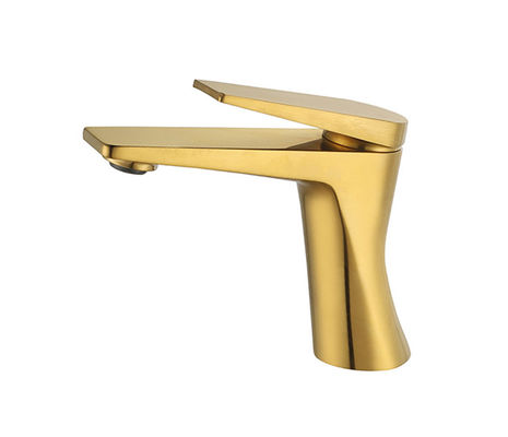 Einhebelbecken Mischer Wasserhahn Badezimmer Bürsten Gold Messing Heißes und Kaltes Wasser OEM