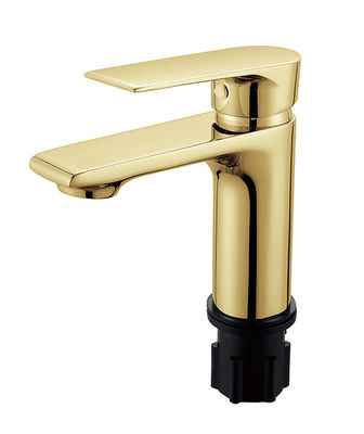 OEM Messing-Gold-Beckenmischer-Kran Einhebel-Badezimmer Warmes und Kaltes Wasser