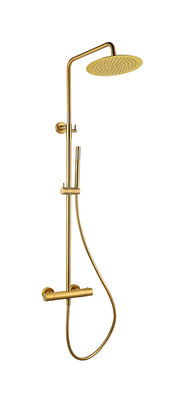 Brushed Goldfarbe Messing Badewanne Dusche Mischer Thermostatik Temperatur einstellbar