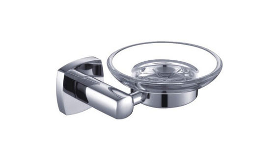 Glas-Badzubehör Chrome OEM Messing Basis Quadrat Messing Seife Tellerhalter