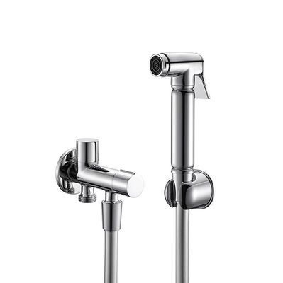 Messing shattaf Set Bidet Dusche Zinkhalter Messing 2-Wege-Ventil PVC Schlauch 1,50m Sprühkopf Messing Griff Badezimmer Toilette OEM