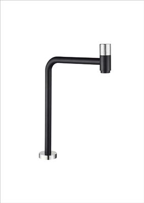 SUS304 Beckenhahnmischer Bibcock High Long Spout Einzeldeck Montiert Matt Schwarz