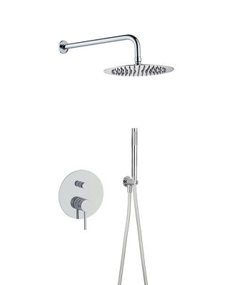 Verborgen in der Wand Messing ringförmiger Knurl Griff Regenschauer bauen in Handschauer Mixer Set Chrom-Kran OEM runden klassischen
