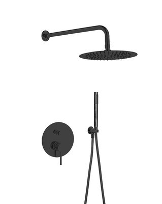Matt Schwarz Klassisch In Wand Dusche Wasserhahn Messing Ring Knurl Griff