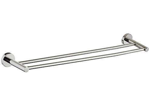 SUS304 Doppelhandtuchstange Polster Chrome Farbe OEM Rundes Design Projekt Zuhause