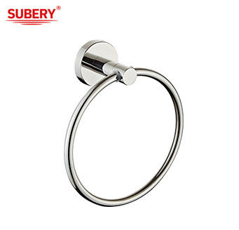 Moderne einfache Klassische Badezimmer Handtuchring Halter Sus304 Oem Wandmontiert Polster Chrome