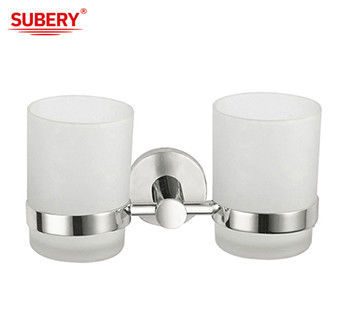 SUS 304 Doppel-Tumbler-Halter Glas Polster Chrome OEM ODM