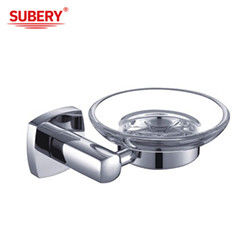 Glas-Badzubehör Chrome OEM Messing Basis Quadrat Messing Seife Tellerhalter