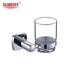 Einzelner Tumbler Halter Messing Glasbad OEM Messing Basis Quadrat mit Kurven Design