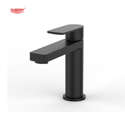 Metall Matte Schwarz Badezimmerbeckenmischer Wasserhahn Einhebel