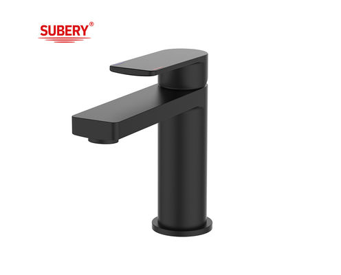 Metall Matte Schwarz Badezimmerbeckenmischer Wasserhahn Einhebel