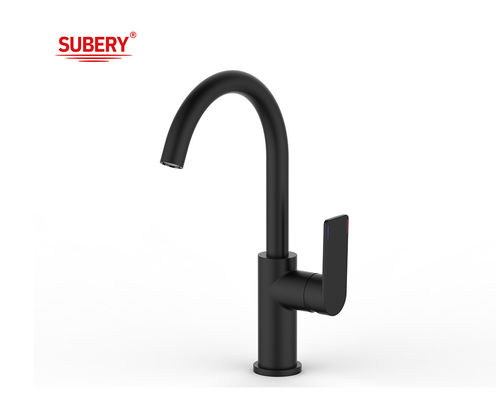 Matt Schwarz Messing Küchenwaschbecken Kalt und Heiß OEM Single Lever