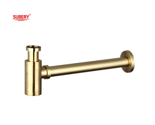 Gebürstete goldene Toilettenschale Abfall Siphon Bad Waschbecken Drainer