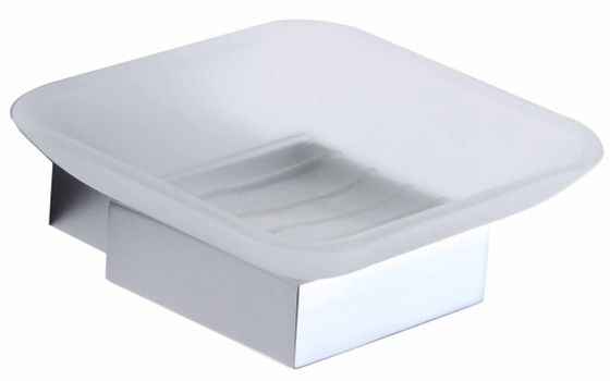 Stil Edelstahl Seife Halter Glas Seife Schüssel Transparente Seife Box Wand hängen