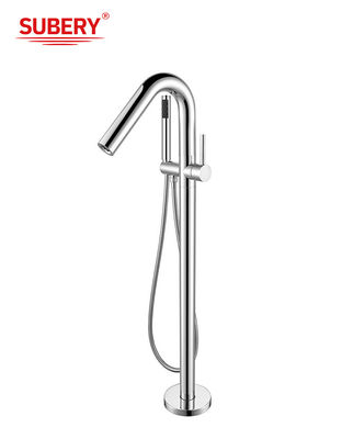 Boden montierte freistehende Badewanne Wasserhähne Rose Gold Messing Chrome