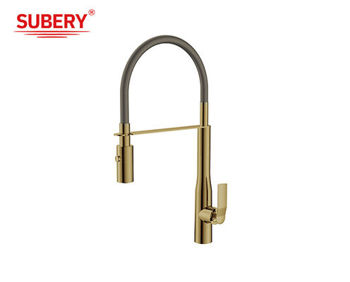 Küchenwaschbecken aus gebürsteter Goldnerbe