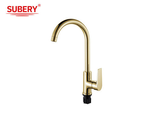 Einhebel-Küchenwaschbecken Goldnerben Kalt und Heiß OEM