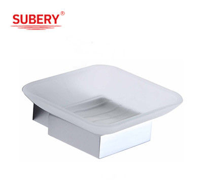 Stil Edelstahl Seife Halter Glas Seife Schüssel Transparente Seife Box Wand hängen