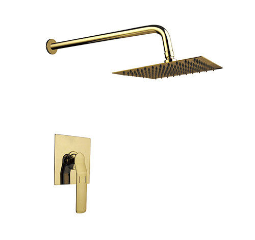 Einmaliger Hebel versteckt in der Wand Bad oder Dusche Mischer gebürstet goldenes Bad Messing Wasserhahn kalte und heiße Headshower OEM