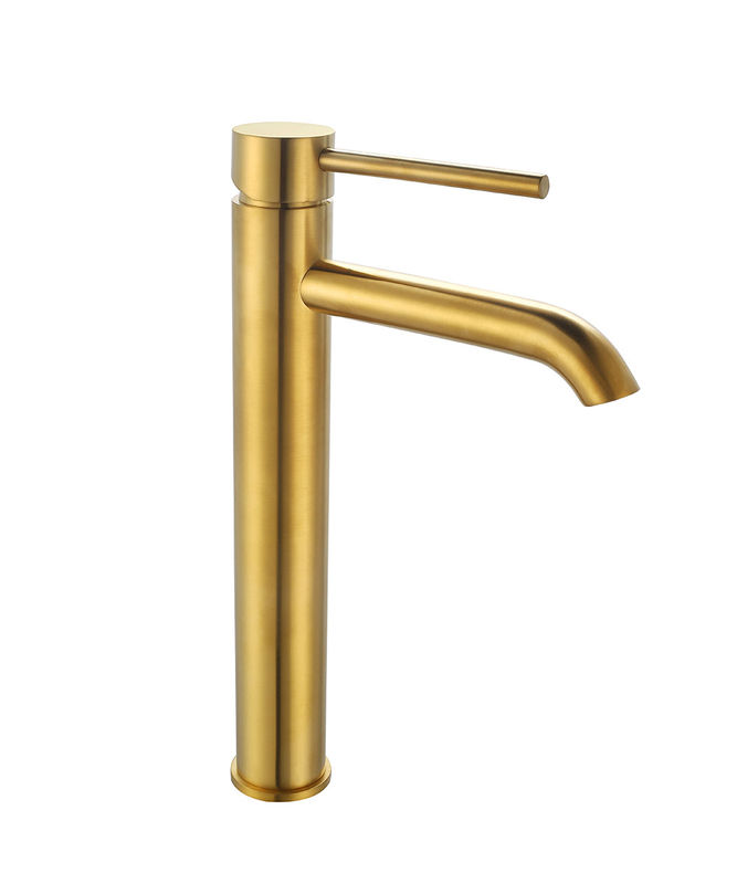 Badezimmer geputzt Goldener Warm- und Kaltwasserhahn Einzelhebel Hochbeckenmischer Moderner OEM