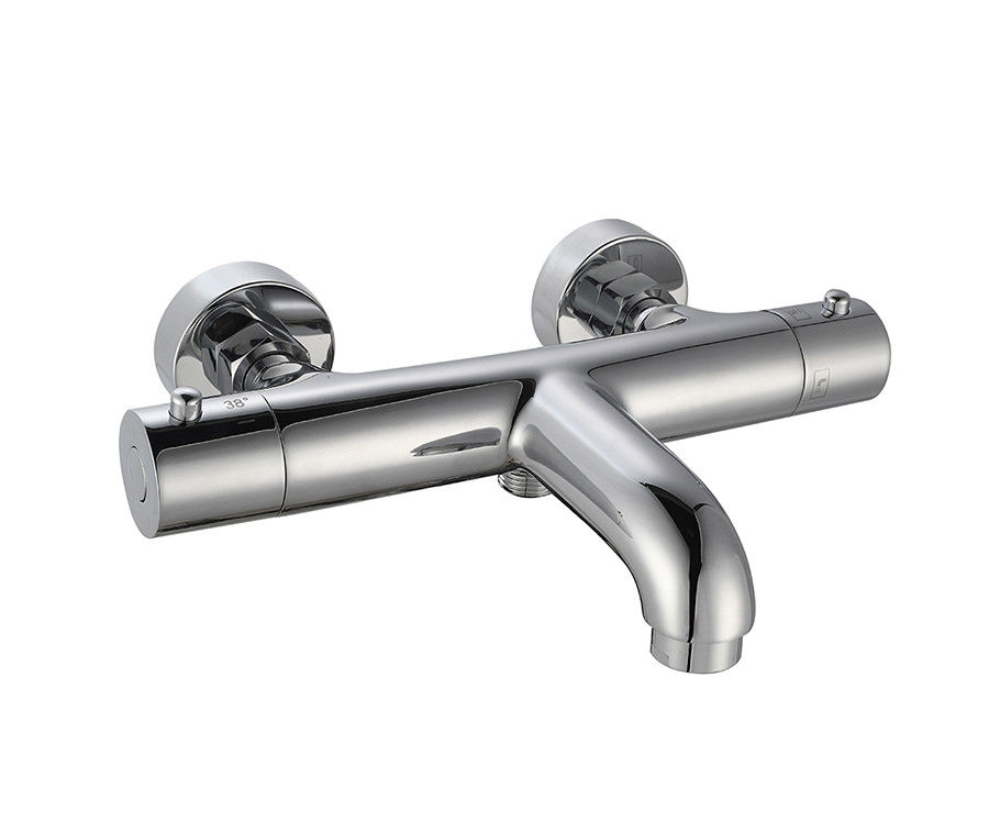 Thermostatische Temperatur einstellbares Bad oder Dusche Sprudel Mischer Bad Chromfarbe Messing Wasserhahn OEM Runde Klassisch