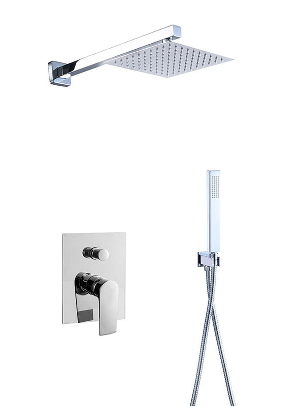 Einfacher Hebel verborgen in der Wand 2-Wege Bad oder Dusche Mischer Umleiter Regenschauer Handdusche Bad Chrom Messing Wasserhahn OEM