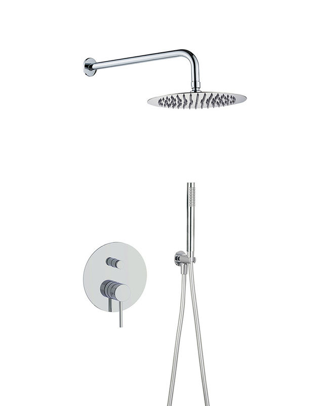 Verborgen in der Wand Messing ringförmiger Knurl Griff Regenschauer bauen in Handschauer Mixer Set Chrom-Kran OEM runden klassischen