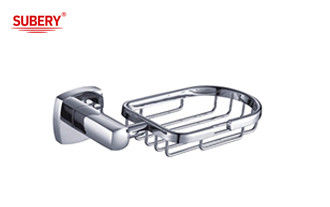 Messing Seife Korb Geschirrhalter Badezimmer hochwertige Chromfarbe OEM Messing Basis quadratisch mit kurvem Design