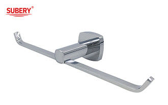 Messing doppelter Toilettenrollenpapierhalter Bad hochwertige Chromfarbe OEM Messing Basis quadratisch mit kurvem Design