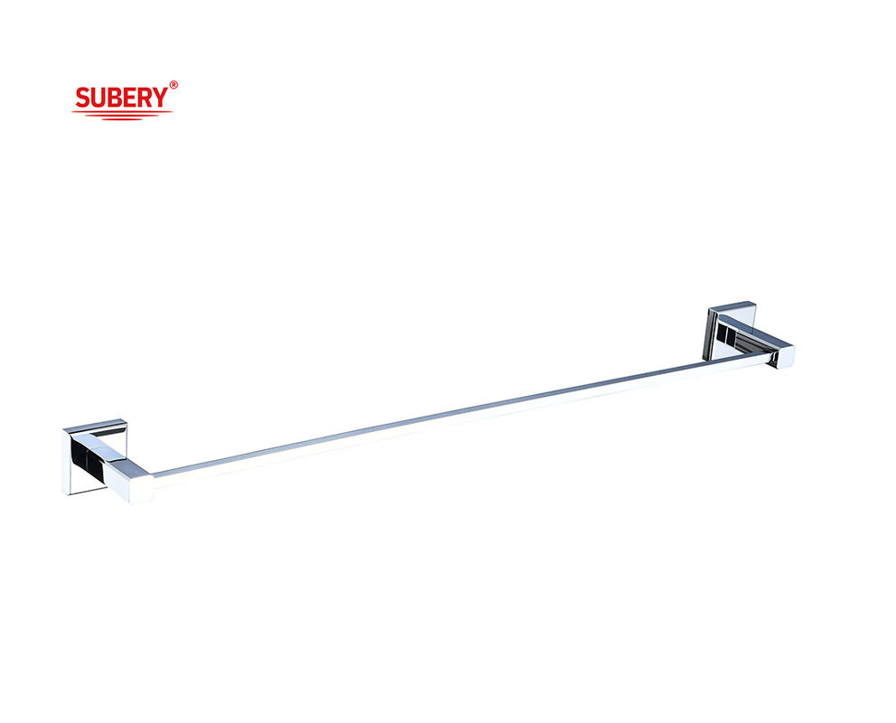 Messing Einzelhandtuchhalter Badezimmer hochwertige Chromfarbe OEM Messing Basis einfache Installation quadratische Form
