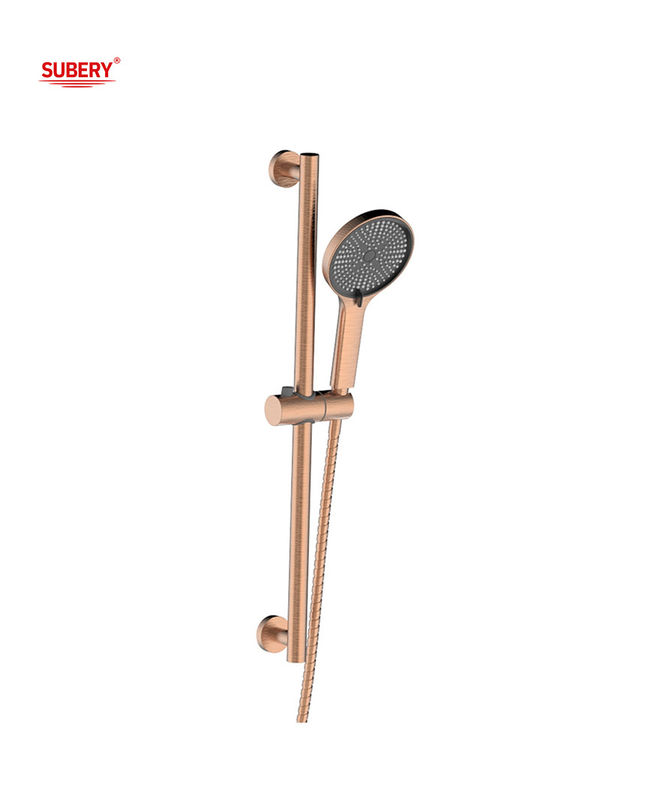 Rose Gold Dusche Verstellbarer Schieberegler SUS304 3 Funktion ABS Kunststoff Handdusche Schlauch Bad