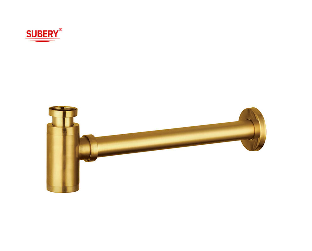 Zink Flaschenfalle Toilettenspüler Waschbecken Drainer Siphon Bad für Waschbecken gebürstet TI-Gold OEM