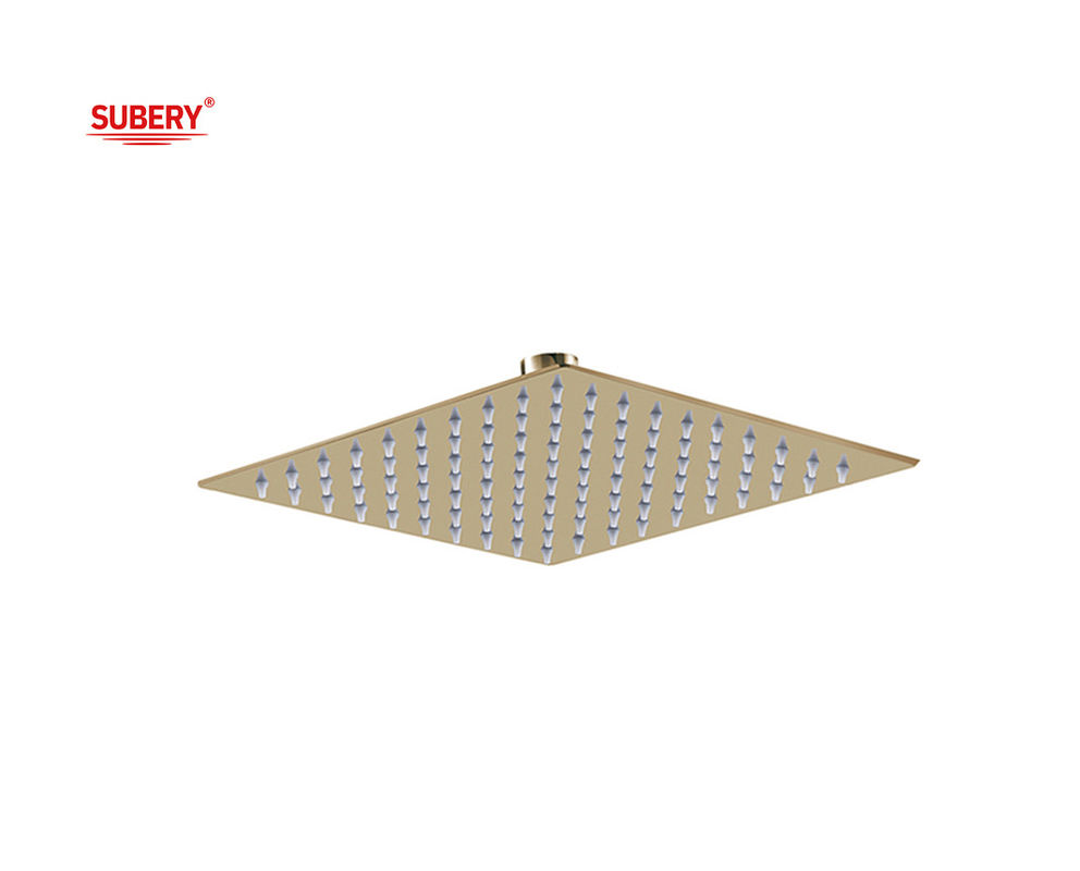 Edelstahl Regenschuhe SUS304 Quadrat Gold Gold Farbe Badezimmer Spalte 8 &quot; 10 &quot; 12 &quot; OEM