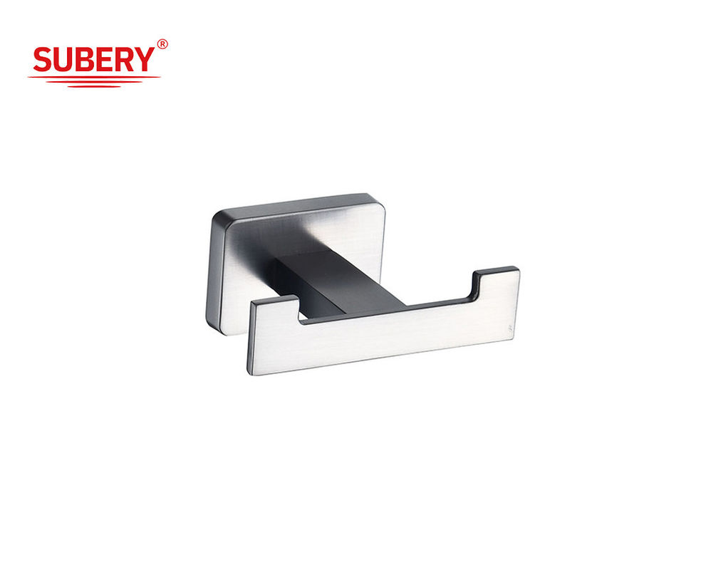 Zink Quadrat Doppelkleider Haken Badezimmer Waffe Metall Farbe OEM Design Klassisch