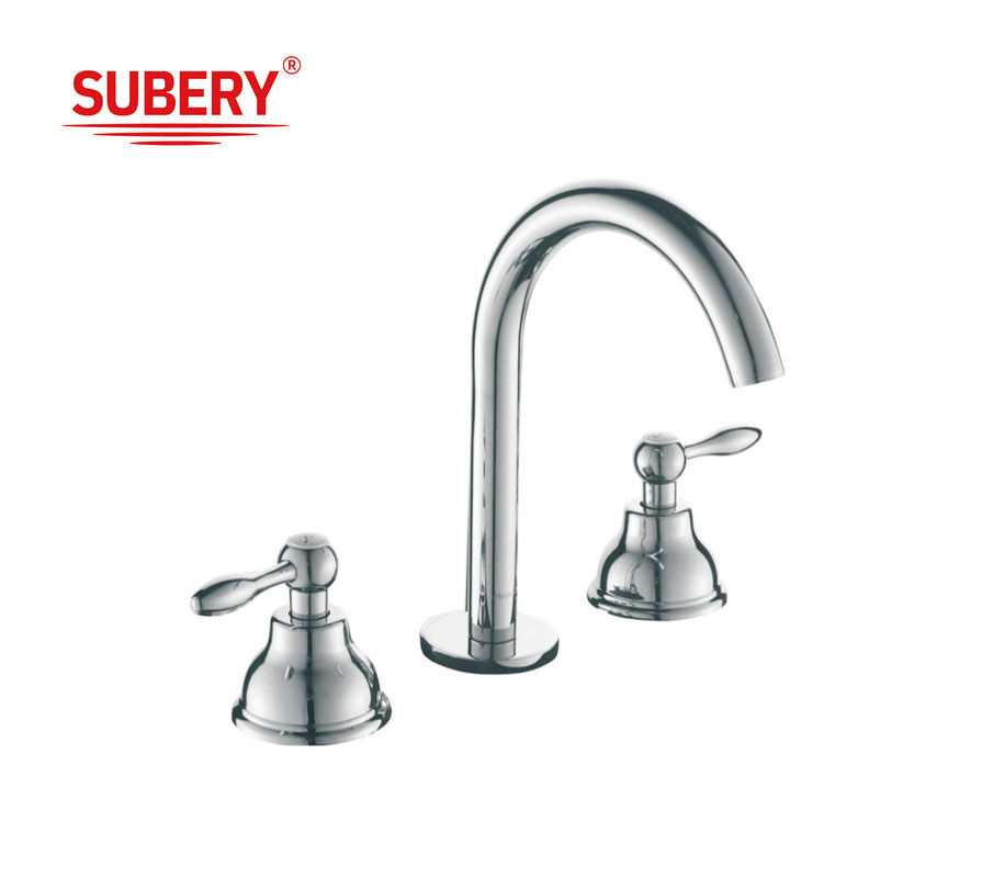 New Style Klassiker Luxus Doppelgriff 3 Löcher Messing Antike Beckenhahn mit Keramikgriff