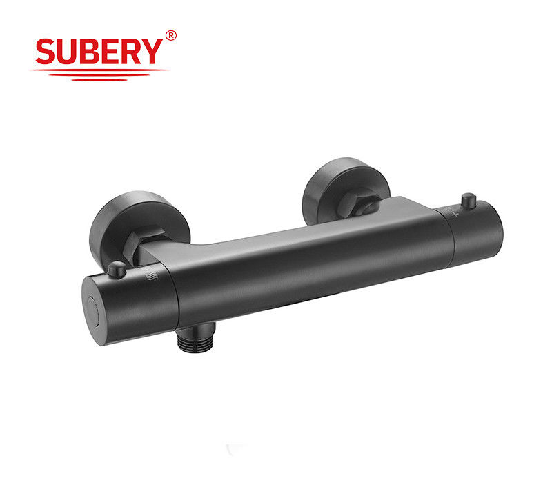 Matte Schwarze Farbe Messing Thermostatik Wasserhähne OEM Runde Klassisch