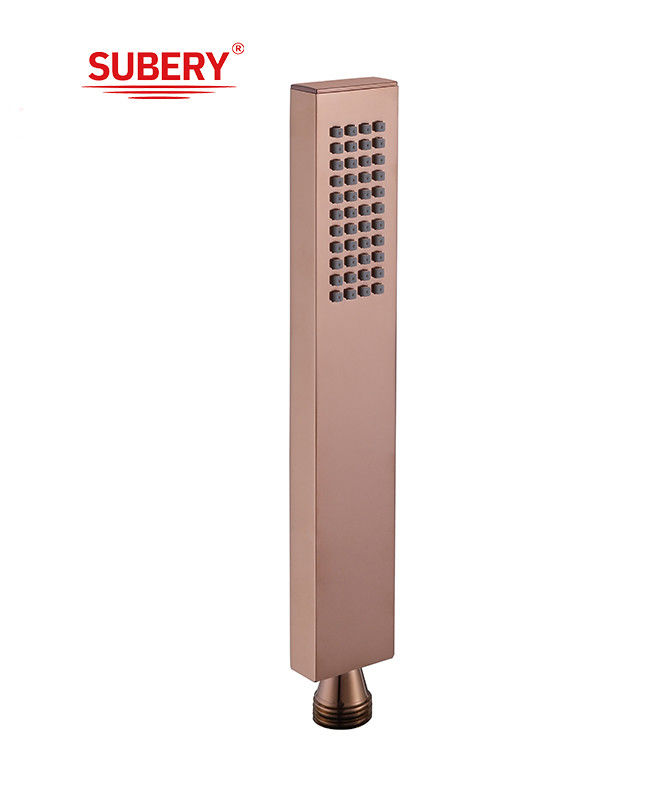 Messing Mikrofon Handdusche Handdusche für Dusche Spalte rose goldene Badezimmer Silizium Düse leicht saubere Quadrat OEM
