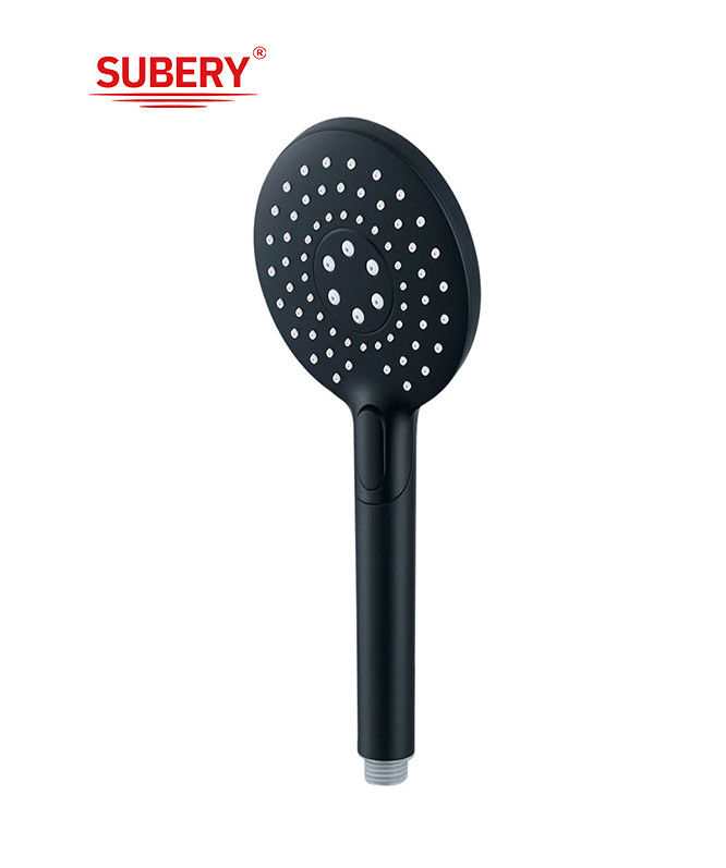 ABS Kunststoff 3-Funktion Handdusche Handdusche für Dusche Matte schwarze Badezimmer Silizium Düse rund leicht sauber OEM